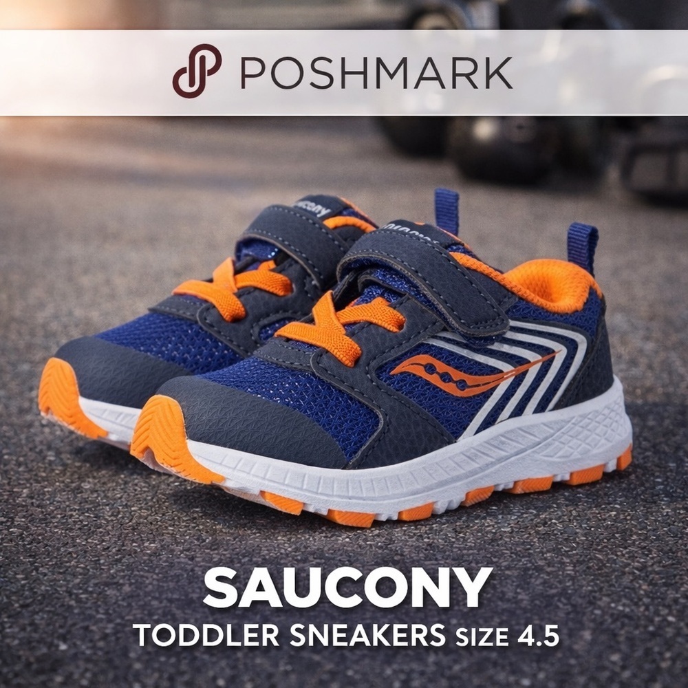 Saucony Wind FST Jr Baby Sneakers Navy Orange Size 4.5
